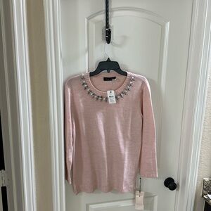 New Pink Jeweled Sweater
